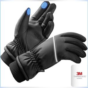 Winter Gloves Men Women Made with 3M Insulation (Medium)